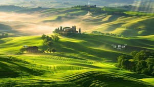 绿色苍茫白云大地