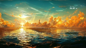 治愈海 夕阳美景