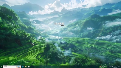 护眼主题-云雾青山梯田