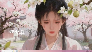 梨花带雨古风美少女桌面主题