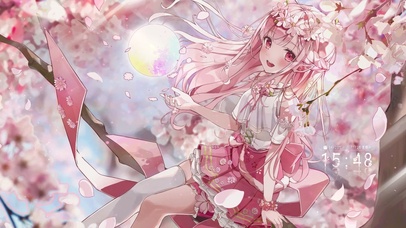 可爱樱花树少女