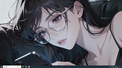 清纯刷手机女孩主题