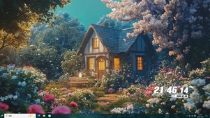 护眼花草树木房屋桌面主题