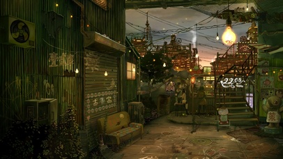 4k 治愈机械城镇夜晚小店