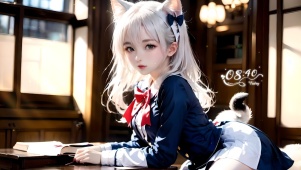 唯美可爱房间猫耳萝莉