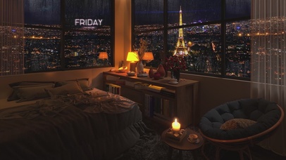 4K唯美治愈浪漫巴黎城市雨夜