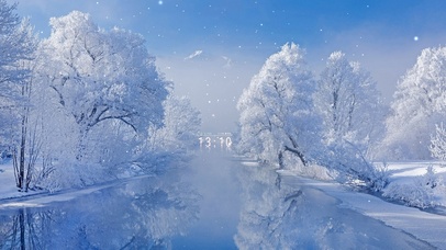 唯美治愈冰雪湖面