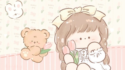 超级可爱的卡通萌妹子