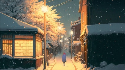 冬夜的雪，温柔的夜