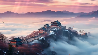 壮丽山河 云雾缭绕