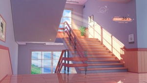 4K 阳光清新学校楼梯