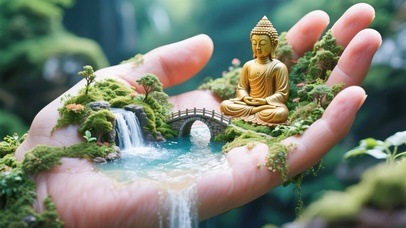 掌中的佛像