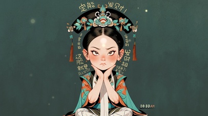 手拿把掐发财脸清宫女