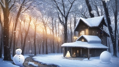 林中雪人小屋