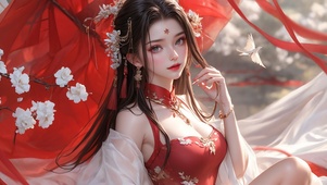 红衣美女
