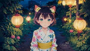夜晚花园猫娘