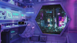 4K赛博朋克科幻房间