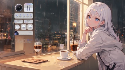 4k雨夜惆怅少女