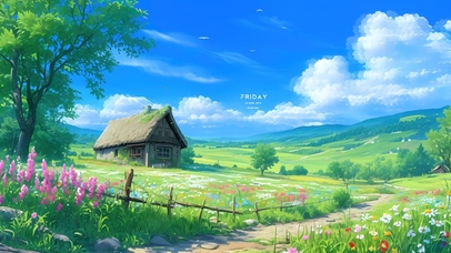 4K唯美春天乡村小路