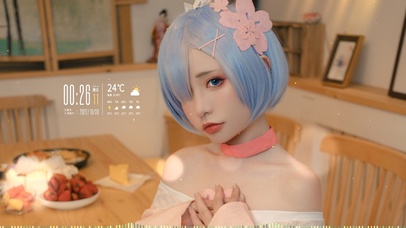 4K短发女仆美女