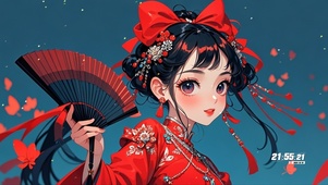 Q版一把折扇