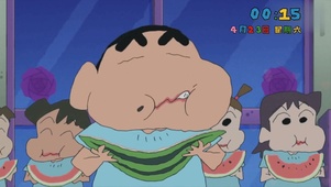 蜡笔小新吃西瓜