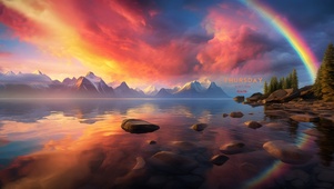 夕阳火山云海