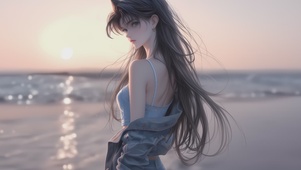 甜美海边女孩