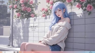 玫瑰花墙女孩主题