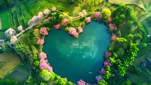 爱心湖樱花