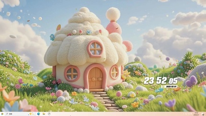 蓝天白云树木桌面主题