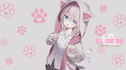 4K可爱连帽猫耳女孩