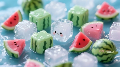 清凉夏日冰镇西瓜