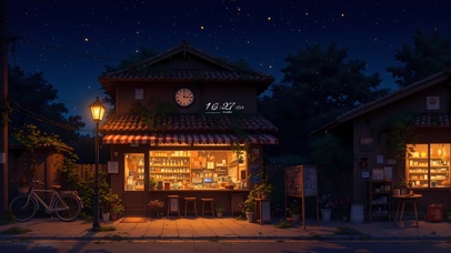 夜晚街角便利店