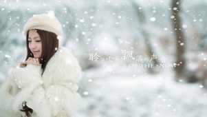 冬天雪花美女白色