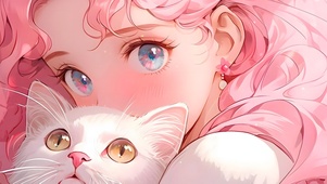 猫咪粉发少女