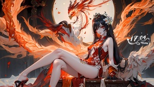 古风旗袍凤凰少女