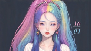 4k炫彩少女