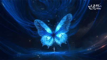 超唯美克莱因蓝荧光蝶