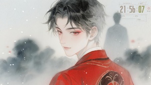 国风少年红衣古装戏服伶人回眸