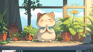 可爱许愿猫咪
