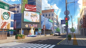 治愈城市街道风景