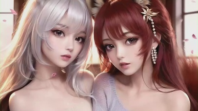 4K 银发&红发小狐仙