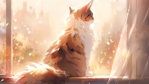 窗前的小猫