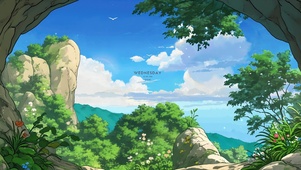 山洞外的天空