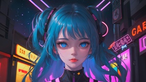 赛博街道炫酷少女