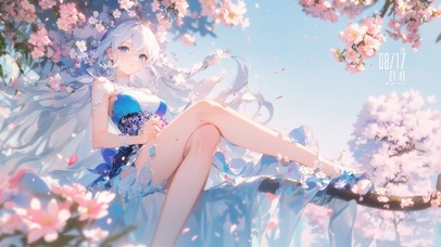2K花园天际樱花少女