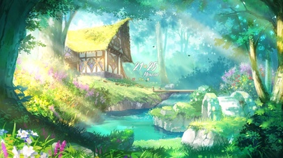 治愈夏日森林溪流小屋