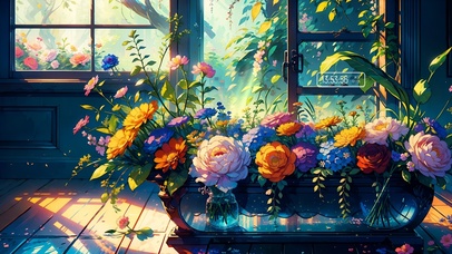 唯美的鲜花房间