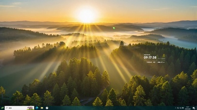 唯美日出森林主题